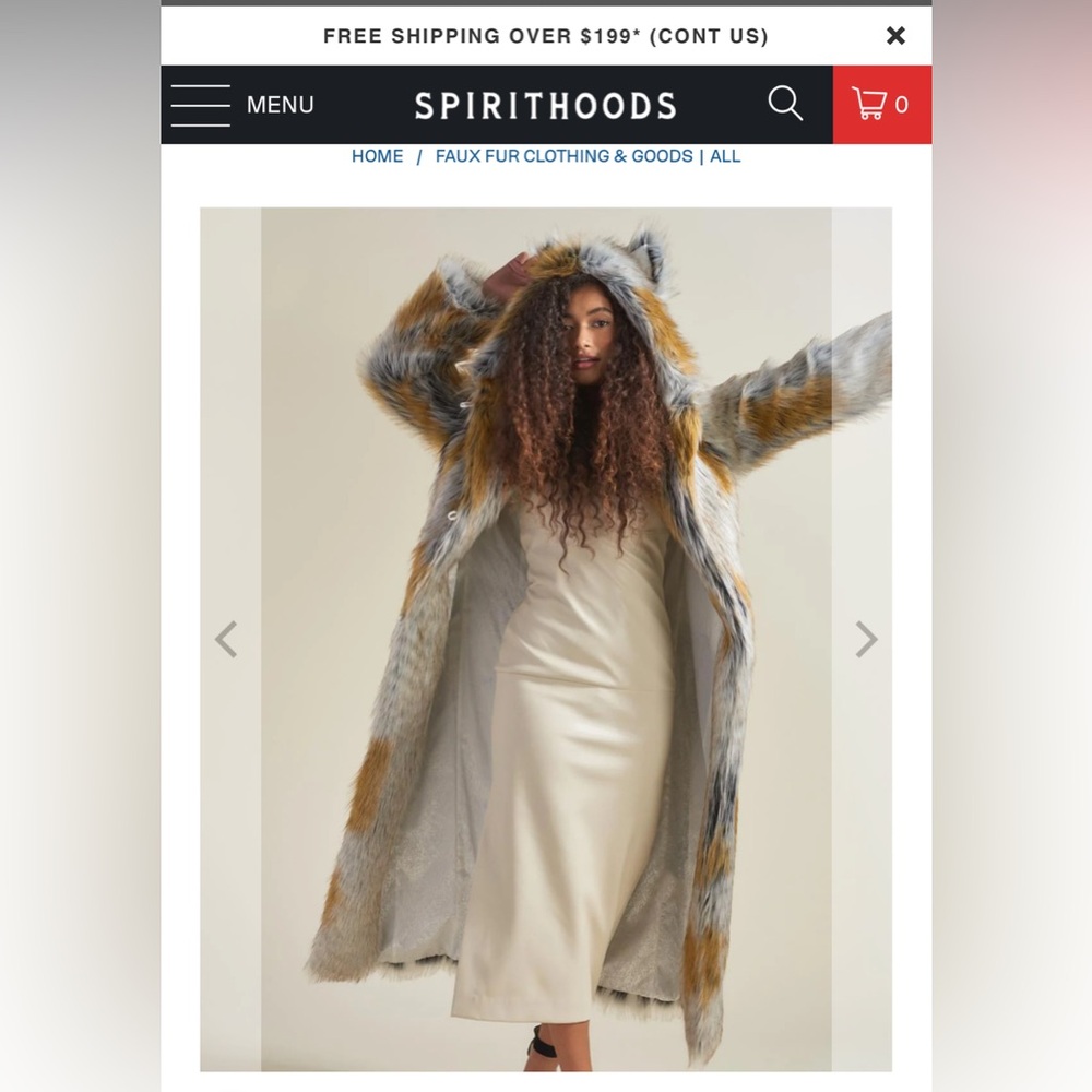 Spirit Hoods Women’s Arctic Fox Faux Fur Coat Size Medium BNWT